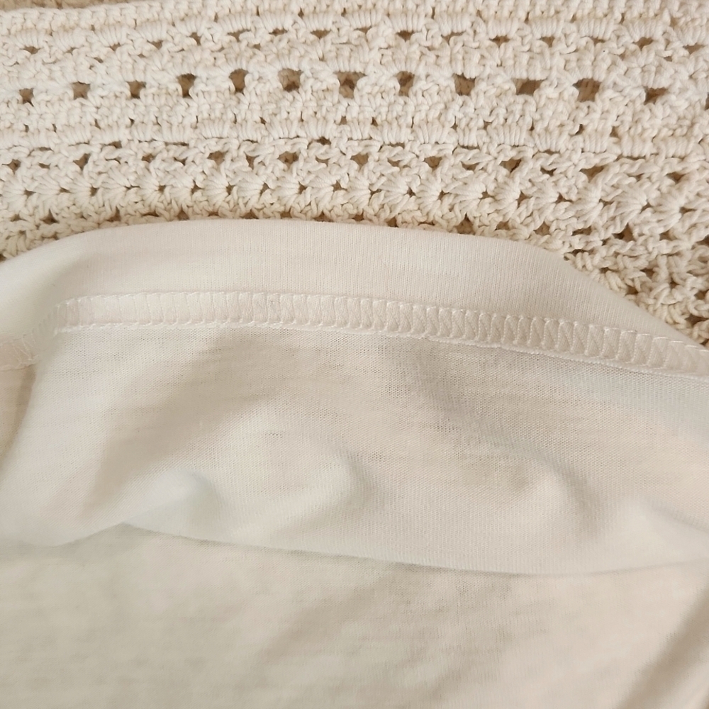 Joie White Olesia Crochet Knit Fringe White Tank Top - Picture 6 of 6